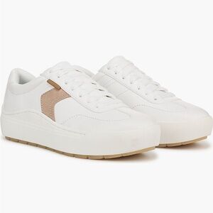 Dr. Scholl's Time Of Win Lace Sneaker, White Sand Faux Leather